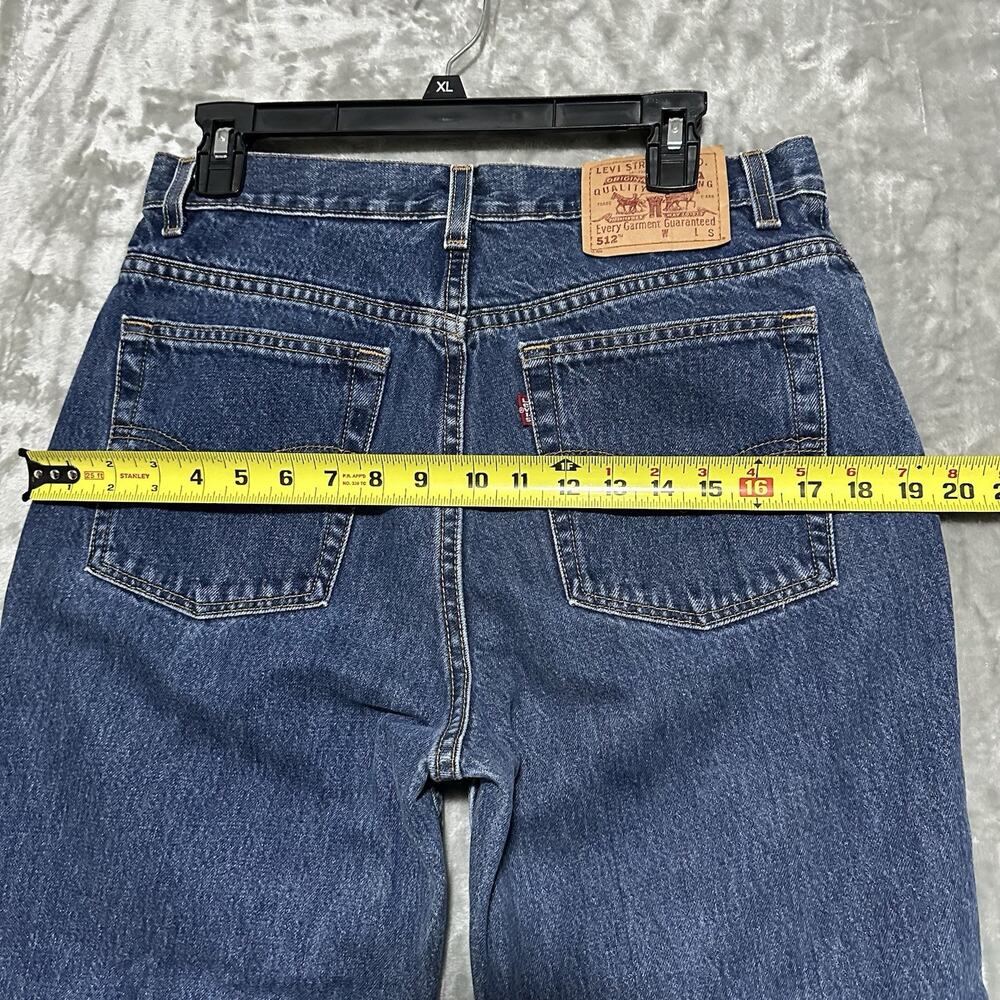 Vintage 00's Levis 512 Slim Fit Tapered‎ Leg Jeans Womens Size 12 Short Blue USA - Picture 12 of 12